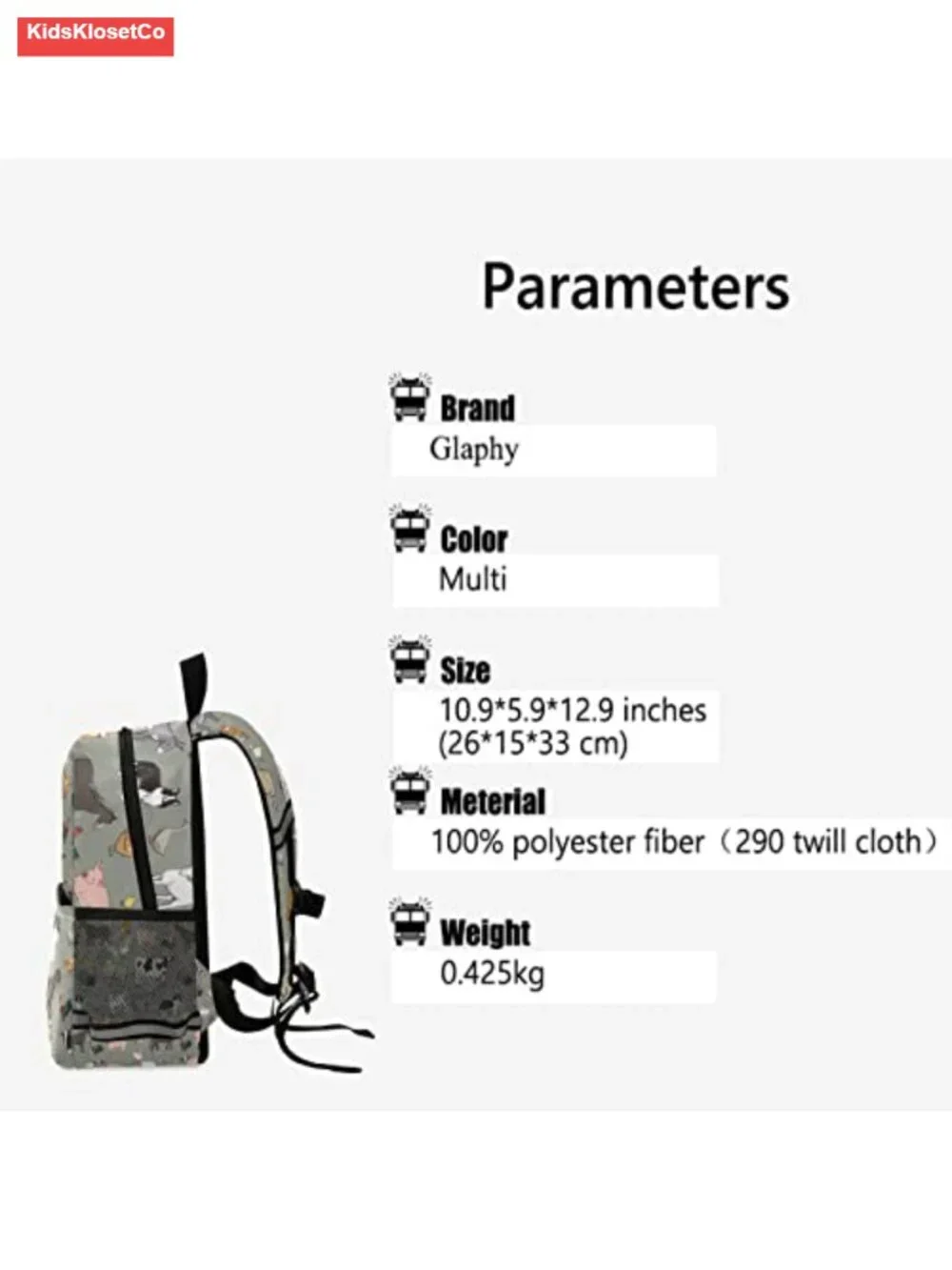 Kids Toddler Backpack with Chest Strap and Safety Leash, Polyester, Daypack